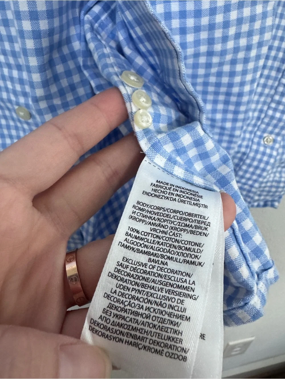 NWT polo Ralph Lauren Gingham Oxford Shirt blue white size XLT